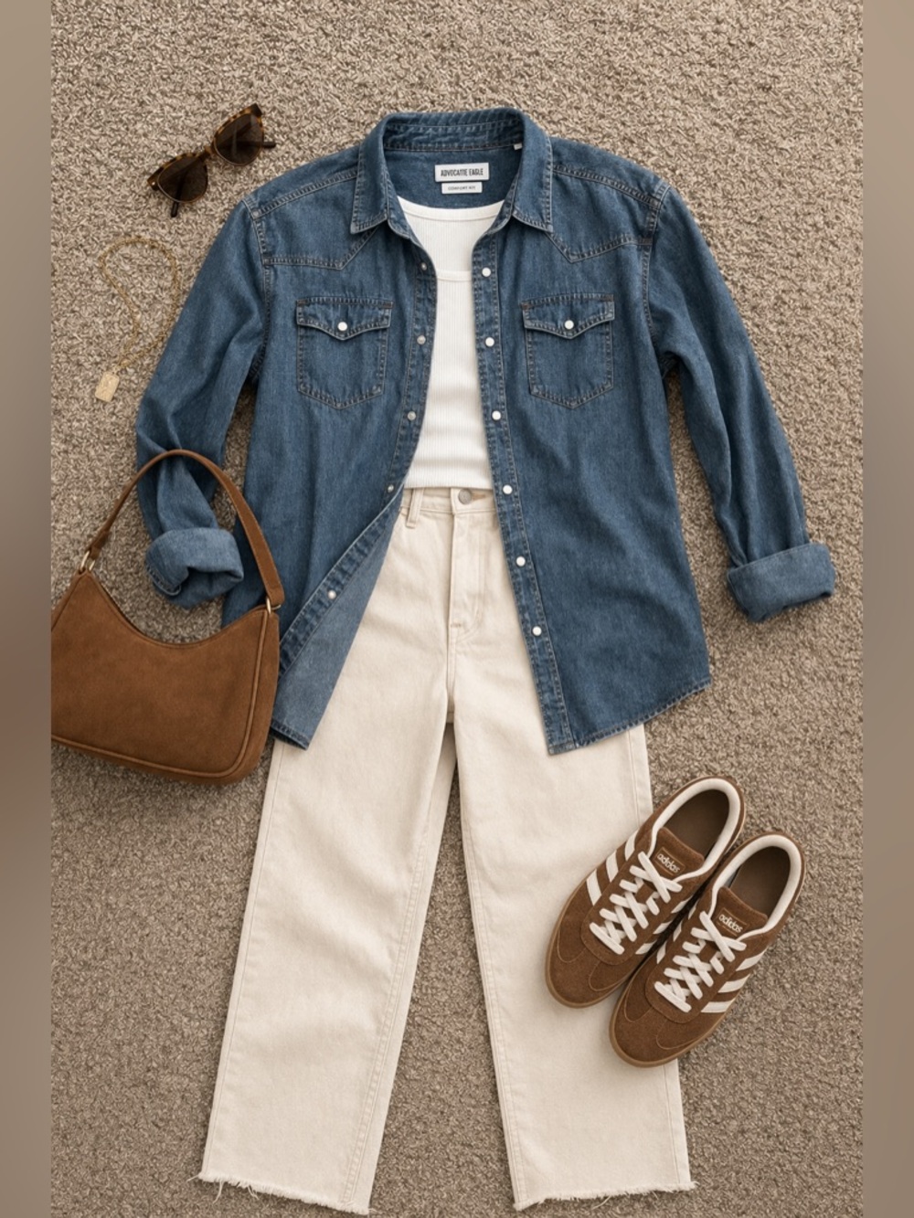 Advocating Eagle denim button down. Pearl snaps. Western 70s vibes. Size L